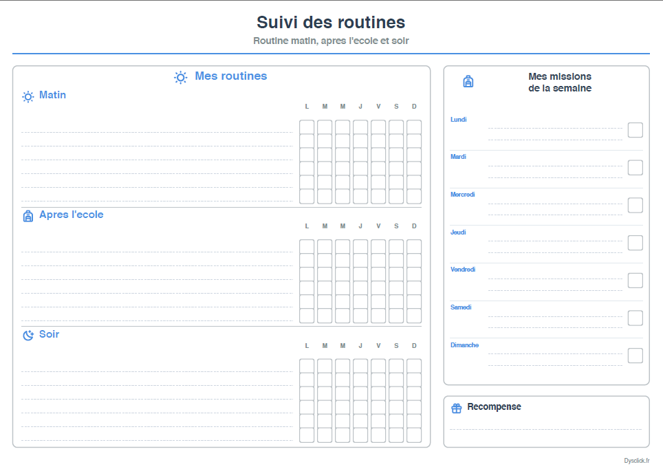 Miniature du suivi des routines